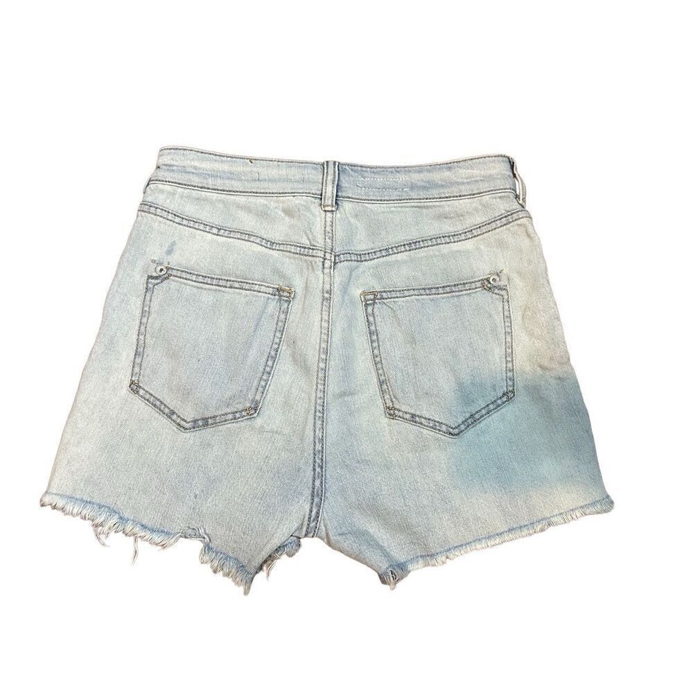 Anthropologie Pilcro Jean Shorts Ultra High Rise Light Wash Denim Raw Cut Off Sz - Picture 4 of 9